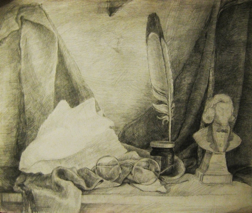 Натюрморт с перо || молив/pencil || 2001
